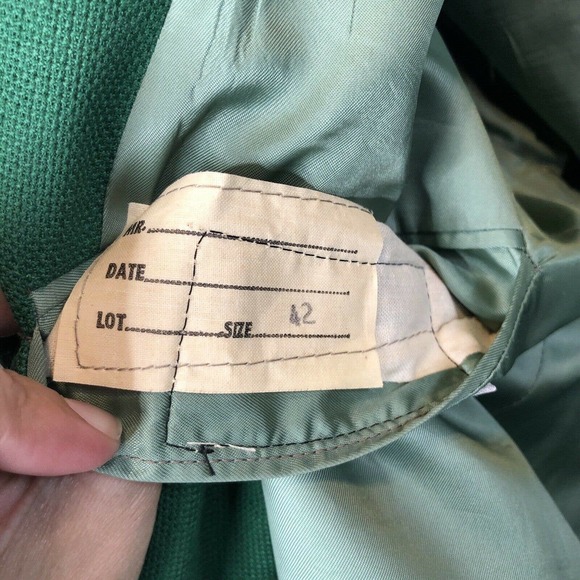 VTG Green Jacket Blazer Gold Buttons 42R Masters - Picture 5 of 5